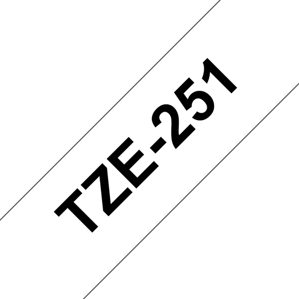 TZE-251 LAMINATED TAPE 24MM 8M BLACK ON WHITE