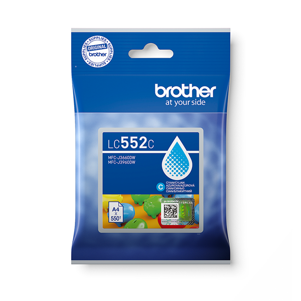 BROTHER Tintapatron LC552C - 550 oldal, Cyan