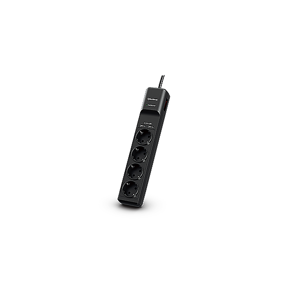 CYBERPOWER P0420SUD0-DE (4 aljzat) túlfeszültség védő elosztó és USB töltő 2 x 2.4A, 1,8m