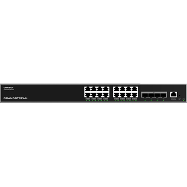 GRANDSTREAM Switch 16 port, menedzselhető, 4x SFP+,  GWN7812P