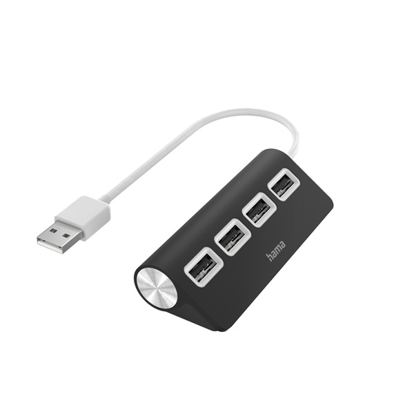 HAMA 200119, FIC USB 2.0 HUB, 1:4 BUSPOW. FEKETE