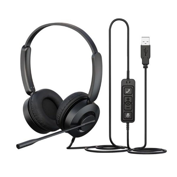 HAMECO Headset, duo, USB, zajszűréssel HS-8092DE-USB