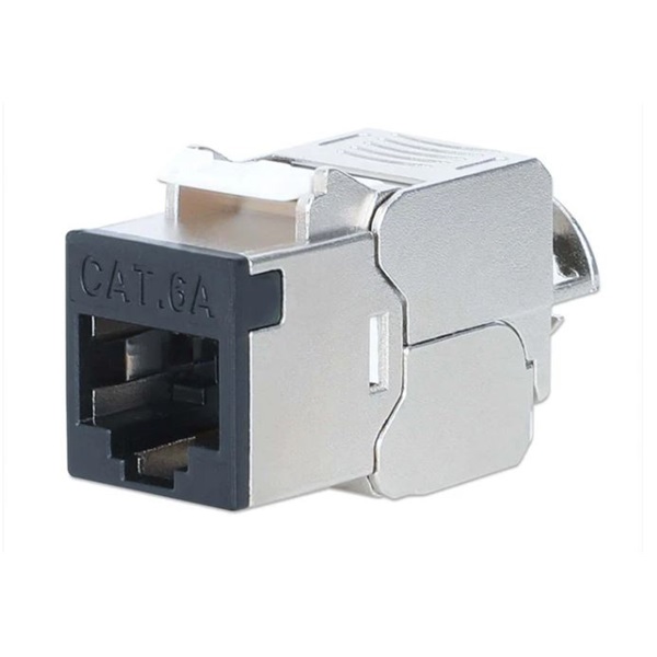 INTELLINET Keystone betét STP, CAT6a, szerszám nélkül szerelhető, slimline, fekete