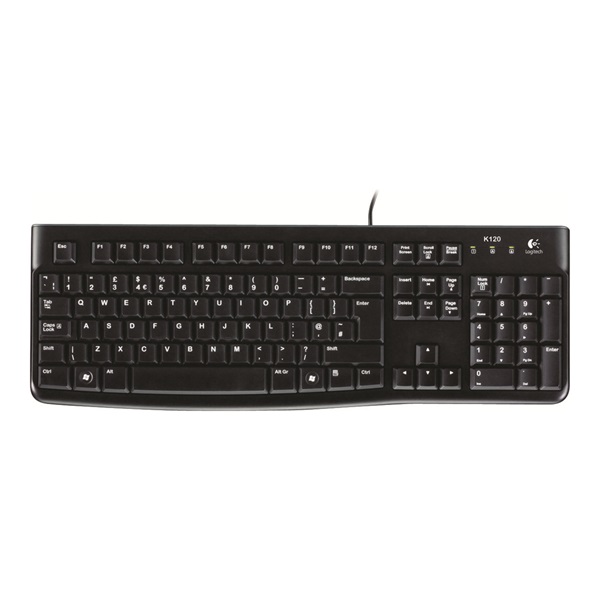 Logitech K120 USB cseppálló angol (US) billentyűzet fekete OEM