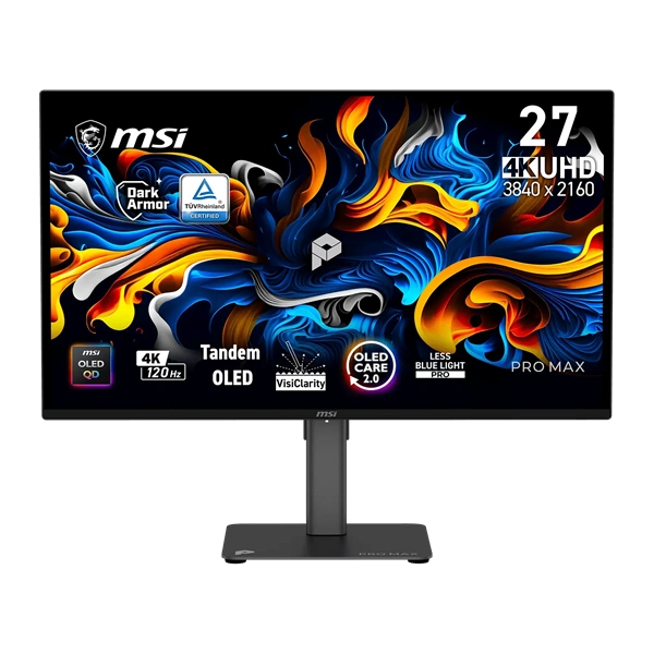 MSI Monitor Business PRO MAX 271UPX12G 26,5" UHD 3840x2160, QD-OLED 120Hz, 0,03ms, HDR, 2x hDMI, DP, USB-C, Grey