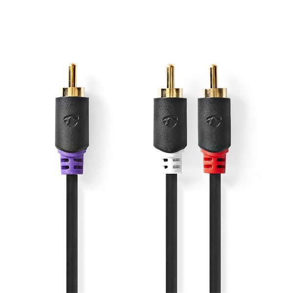 Nedis CABW24000AT30 RCA dugó - 2x RCA dugó, mélynyomó kábel, 3m