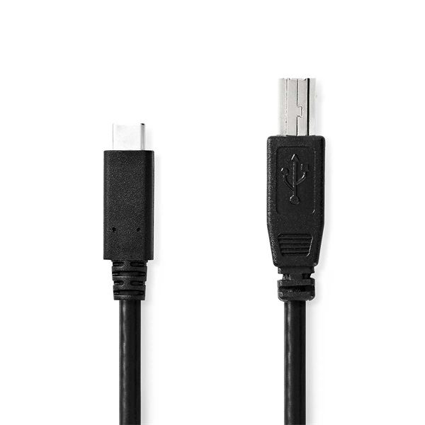 Nedis CCGB60650BK20 USB-C dugó - USB- B dugó (USB C - USB B) kábel, 480 Mbps, 2m