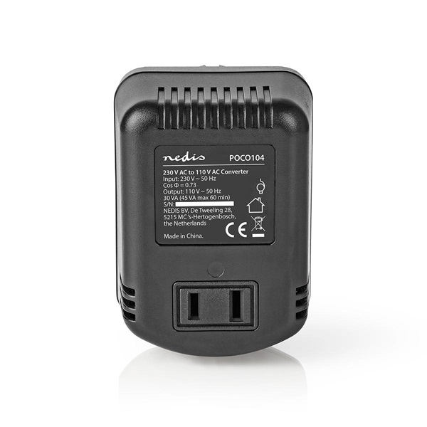 Nedis POCO104 tápegység, feszültség átalakító, konverter, 230V AC - 110V AC, 30W, USA