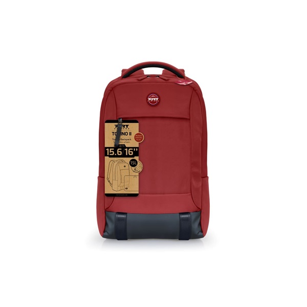 Port Designs Torino II 16" notebook poliészter hátizsák piros 15L