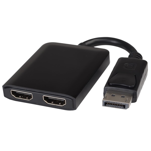 PREMIUMCORD Adapter DisplayPort 1.2 DP - HDMI M/F/F, 4K*2K@60Hz, MST, fekete
