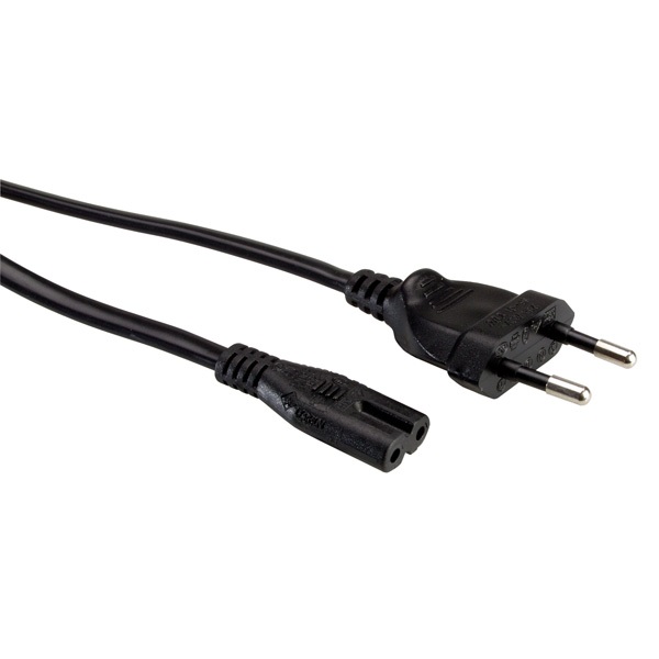 VALUE Tápkábel Hálózati, Europlug - C7,   1,8m, fekete
