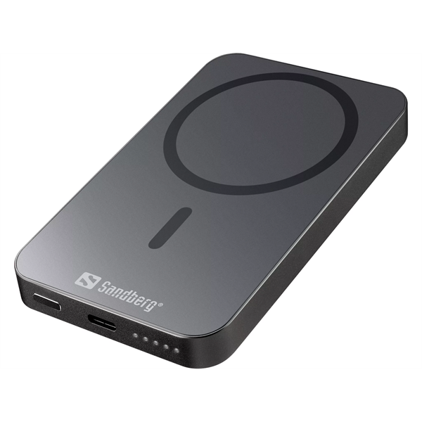 SANDBERG Hordozható akkumulátor, Mag Wireless Powerbank 5000 ALU