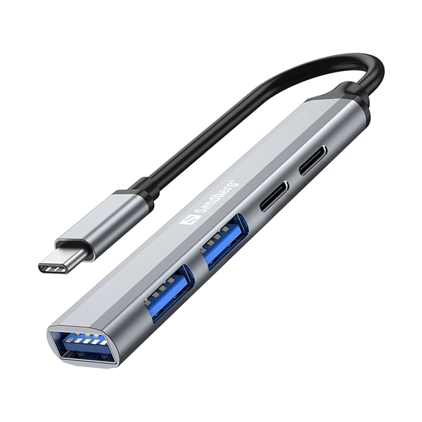 Sandberg Saver 5-portos USB-C hub szürke