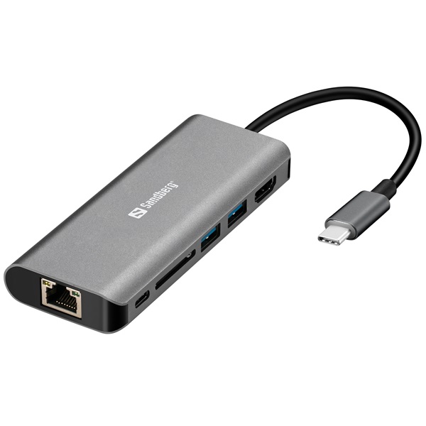 Sandberg USB-C dokkoló ezüst-fehér