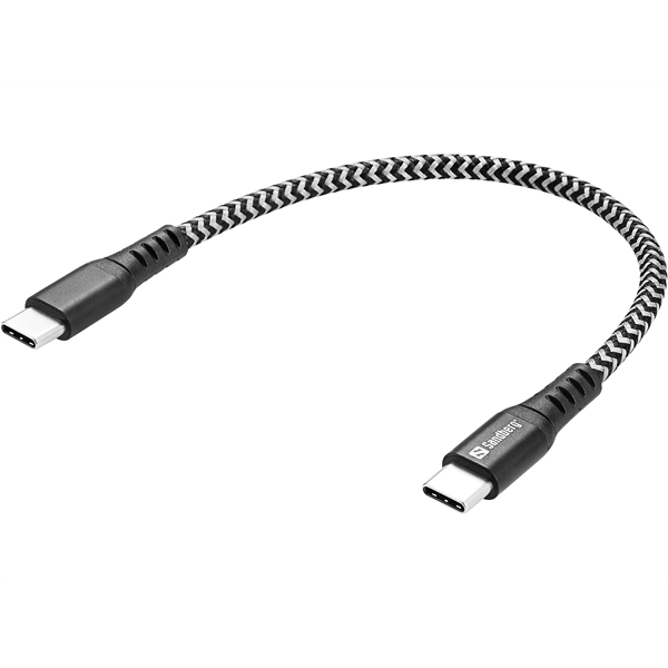 Sandberg Survivor USB-C - USB-C M/M töltőkábel 0.2m fekete-szürke