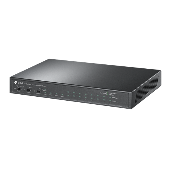 TP-LINK Switch 8x100Mbps(8xPOE+) + 2x1000Mbps + 1xGigabit SFP, TL-SL1311P