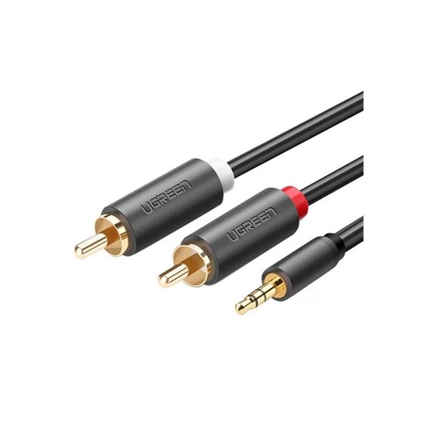 UGREEN Kábel 3.5mm Jack - 2 RCA, M/M/M, 1m, szürke