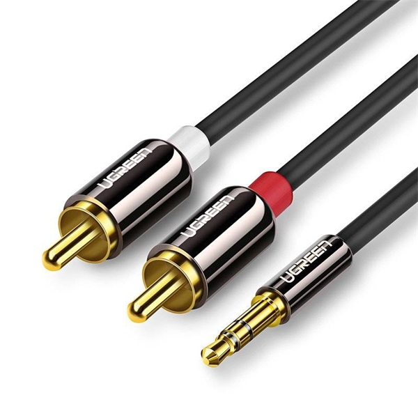 UGREEN Kábel 3.5mm Jack - 2 RCA, M/M/M, 3m, szürke