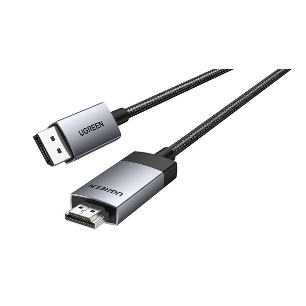 UGREEN Kábel DisplayPort DP - HDMI, 4K@60Hz, M/M, 1m, fekete