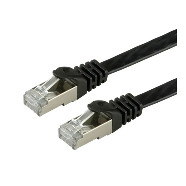 VALUE Patch kábel FTP CAT6 lapos kivitel 2m, fekete