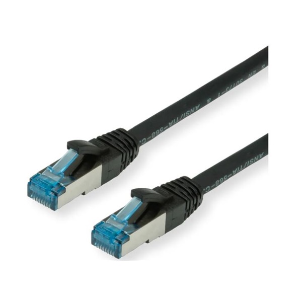 VALUE Patch kábel S/FTP, CAT6A, 0,5m, fekete