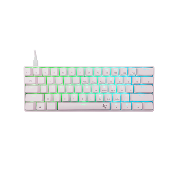 WHITE SHARK GK-004223W/BL-HU SHINOBI-2/W-BL-HU vezetékes mech. bill. 62 kék gomb,fehér,magyar