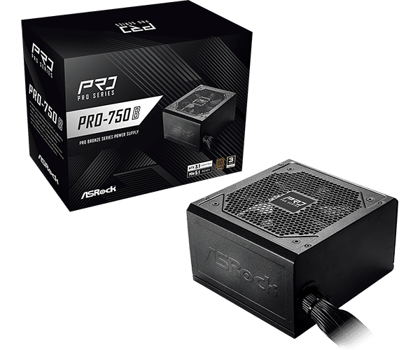 Asrock PRO-750B ATX desktop tápegység 750W 80+ Bronze BOX