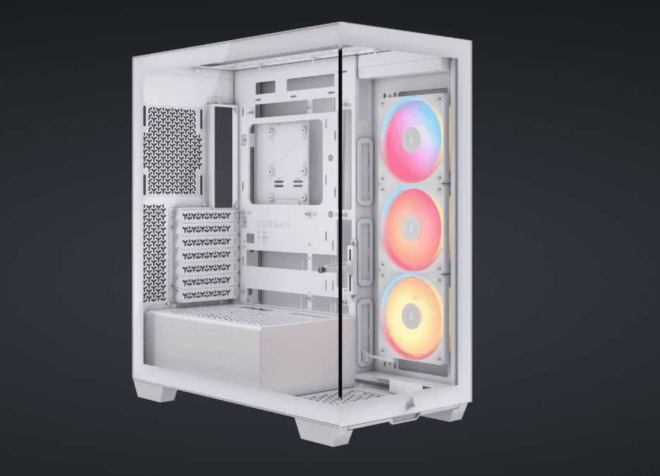 Corsair 3500X LX-R LINK táp nélküli ablakos Mid Tower számítógépház fehér