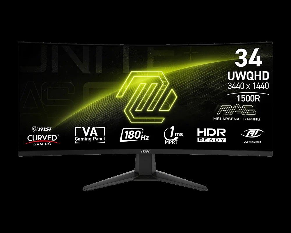 MSI MAG 346CQ 34" ívelt VA LED gaming monitor fekete 180Hz