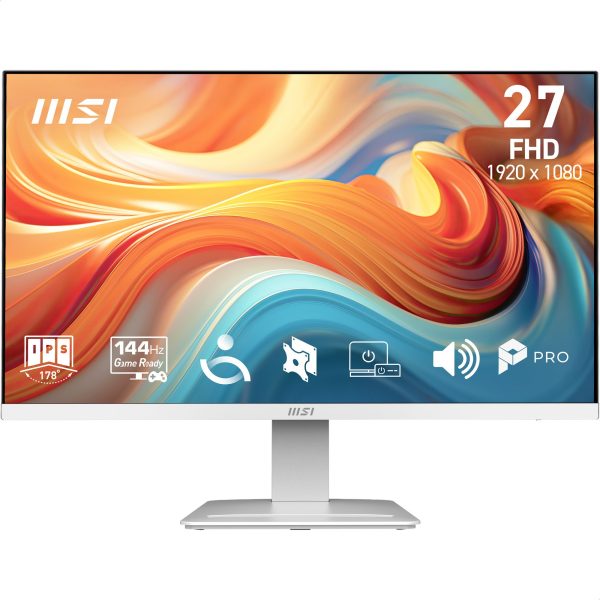 MSI PRO MP273W E14A - 27" FHD IPS 144Hz DP HDMI VGA monitor, fehér