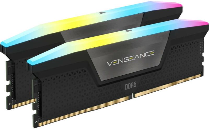 Corsair Vengeance RGB 48GB 5600MT/s DDR5 memória CL36 Kit of 2 fekete RGB