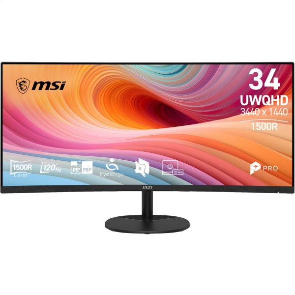 MSI PRO MP341CQ E12 Business 34" ívelt VA LED monitor fekete 120Hz FreeSync
