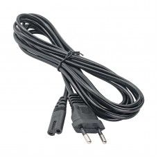 Akyga kétpólusú / nyolc / piskóta tápkábel, fekete 3m - AK-RD-02A