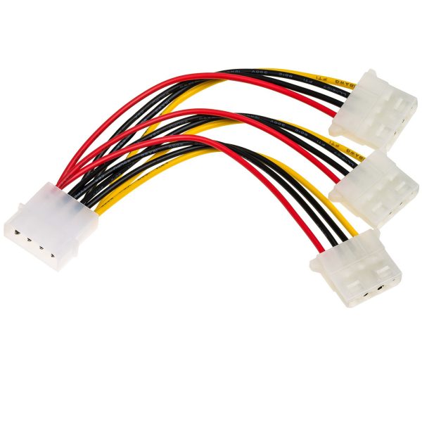 Akyga Molex Power 4pin -> 3db Molex Power 4pin M/F tápkábel 0.1m