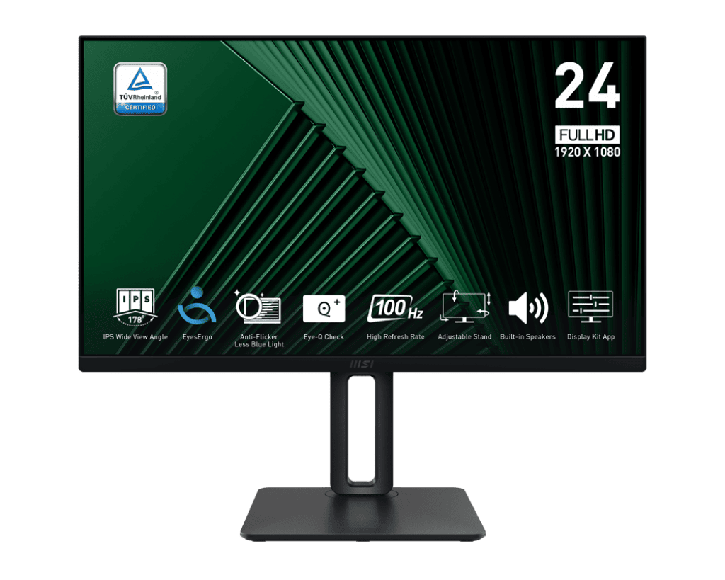 MSI PRO MP245PG 23.8" IPS FHD 100Hz állítható magasságú monitor, fekete