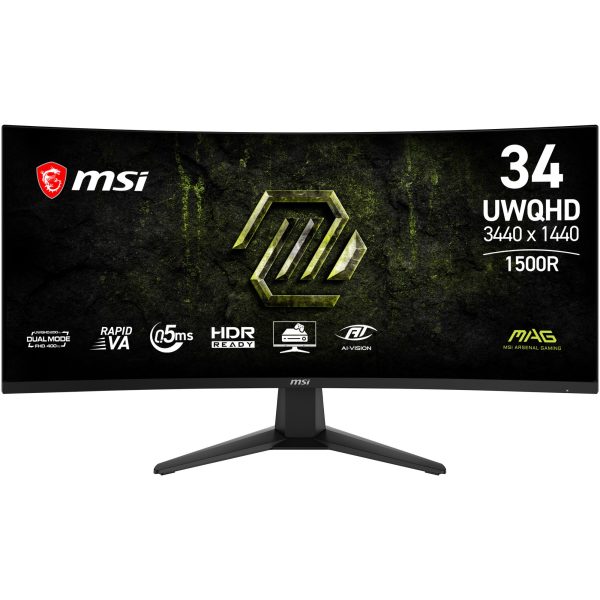 MSI MAG 346CQDF E20 34" ívelt VA LED gaming monitor fekete 200Hz FreeSync Premium