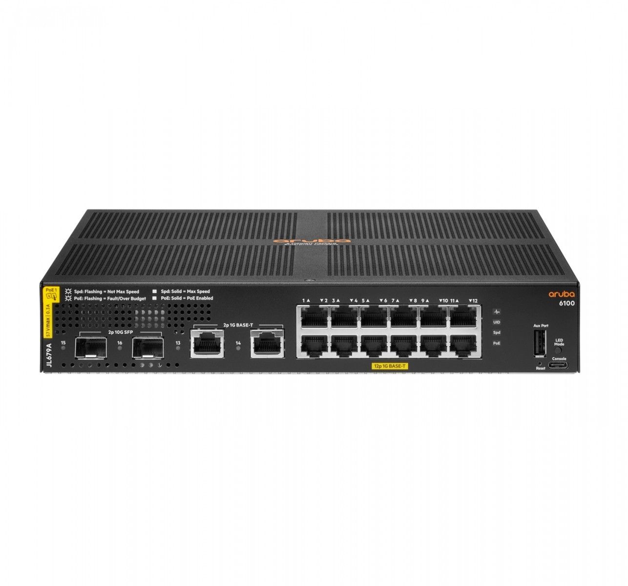 HPE Aruba Networking CX 6000 12p 10M/100M/1G Class4 PoE 2p SFP 1G 139W Switch