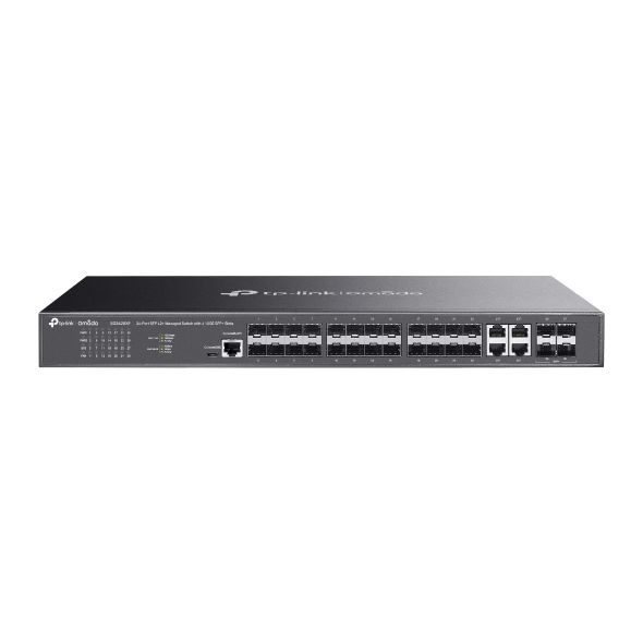 TP-LINK OMADA Switch 24x 10GE SFP+ L2+ Menedzselhető, TL-SG3428XF