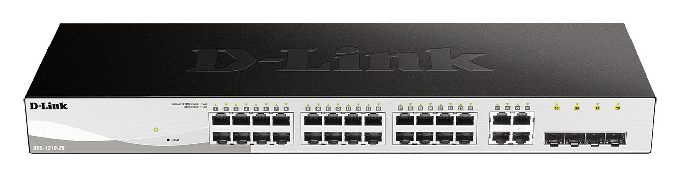 D-LINK Switch 24x1000Mbps + 4xGigabit SFP Menedzselhető Rackes, DGS-1210-28/E