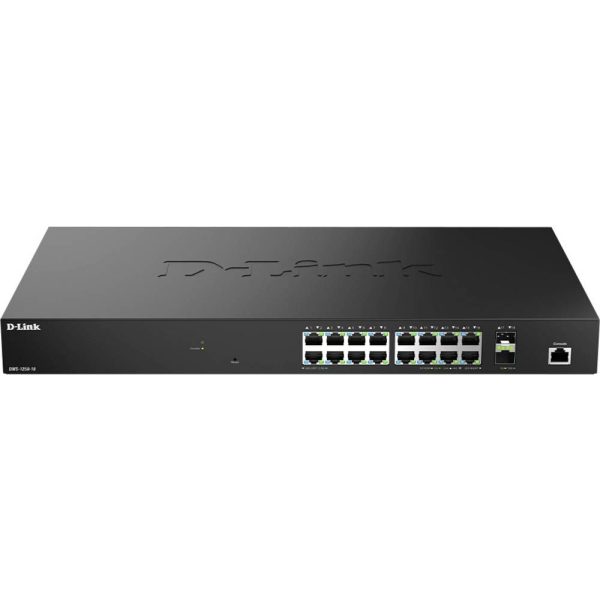 D-LINK Switch 16x2.5Gbps + 2x10G SFP+ Multi-Gigabit Fémházas Asztali, DMS-1250-18/E