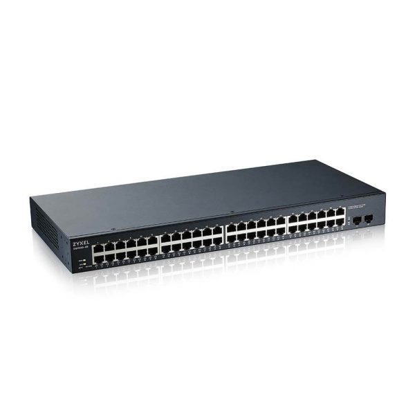 ZYXEL Switch 48x1000Mbps + 2xGigabit SFP, Fémházas Menedzselhető (48GbE port), GS1900-48-EU0102F