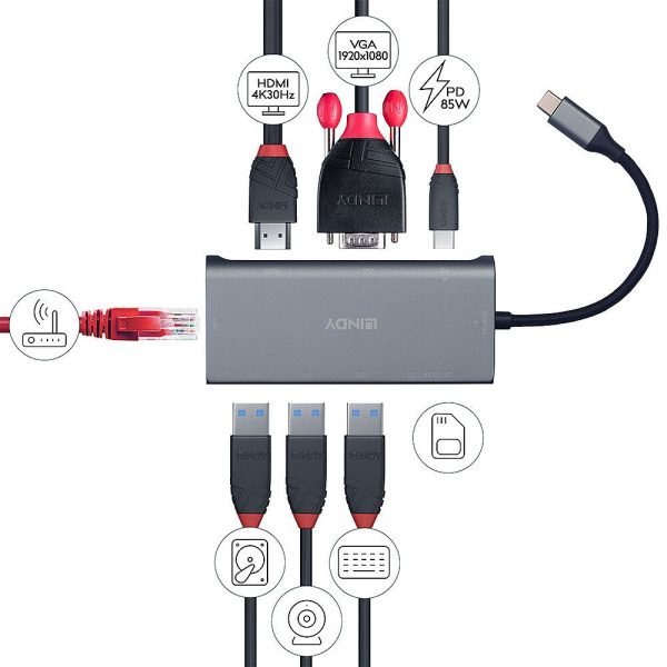 LINDY DST-Mini Plus, USB-C Laptop Mini dokkoló állomás