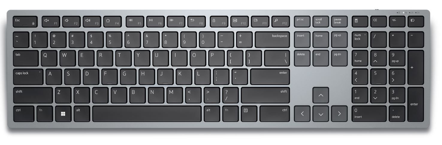 Dell KB700 Multi-Device Bluetooth / vezeték nélküli magyar membrán billentyűzet szürke-fekete