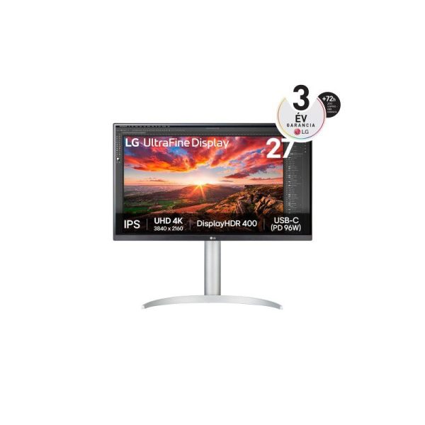 LG IPS monitor 27" 27UP850K, 3840x2160, 16:9, 400cd/m2, 5ms, HDMIx2/DisplayPort/USBx2/USB-C, hangszóró
