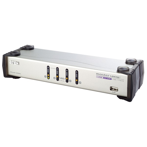ATEN KVM Switch USB VGA Dual-View + Audio, 4 port - CS1744