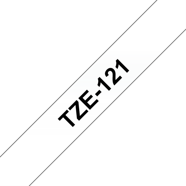 BROTHER szalag TZe-121, Átlátszó alapon Fekete, Laminált, 9mm  0.35", 8 méter