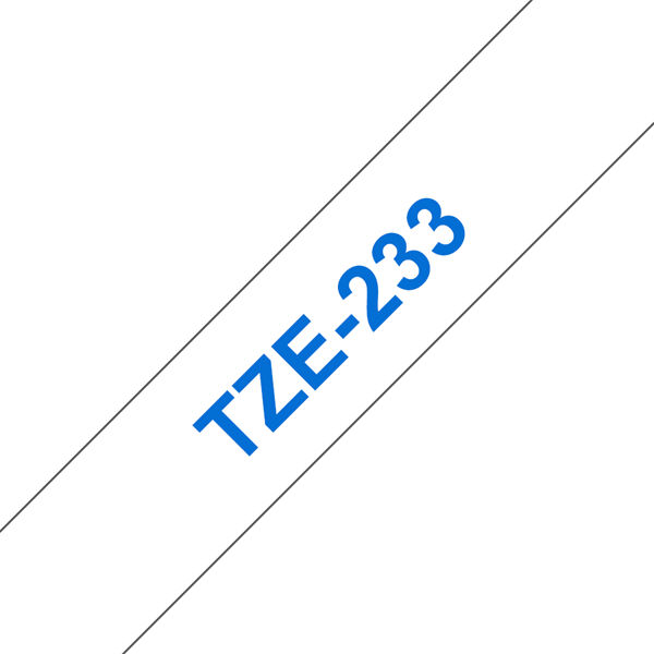 BROTHER szalag TZe-233, Fehér alapon Kék, Laminált, 12mm  0.47", 8 méter