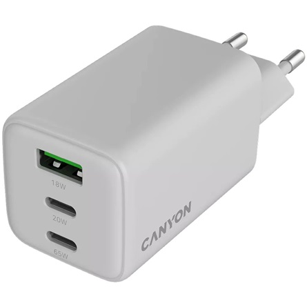Canyon CU65ACC GaN 65W univerzális hálózati töltő adapter fehér