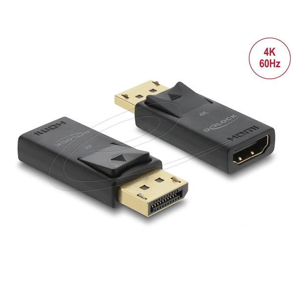 DELOCK Átalakító aktív DisplayPort 1.2 male > HDMI female 4K HDR