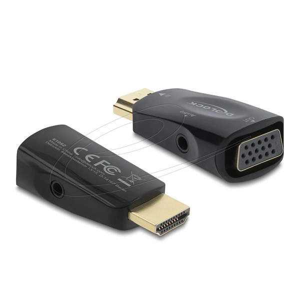 DELOCK Átalakító HDMI-A male > VGA female audió funkcióval